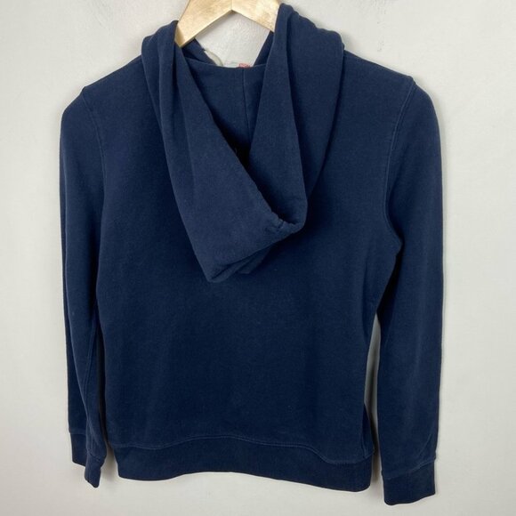Levis Classic Sweatshirt Hoodie Navy Blue Fleece Size XS Hooded Spellout Zipper - Picture 4 of 11